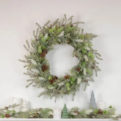 Frosted Pine And Pinecone Christmas Wreath, 30-Inch, Unlit 7 Frosted Pine And Pinecone Christmas Wreath, 30-Inch, Unlit -Christmas Decoration Store northlight vm92763 vm92774 style 44402.1667554477