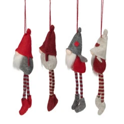 Set Of 4 Red And Gray Plush Gnome Christmas Ornaments 9" 8 Set Of 4 Red And Gray Plush Gnome Christmas Ornaments 9" -Christmas Decoration Store northlight wu86300 1 21772.1679692522