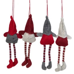 Set Of 4 Red And Gray Plush Gnome Christmas Ornaments 9" 9 Set Of 4 Red And Gray Plush Gnome Christmas Ornaments 9" -Christmas Decoration Store northlight wu86300 2 83464.1679692522