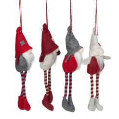 Set Of 4 Red And Gray Plush Gnome Christmas Ornaments 9" 10 Set Of 4 Red And Gray Plush Gnome Christmas Ornaments 9" -Christmas Decoration Store northlight wu86300 3 19613.1679692522