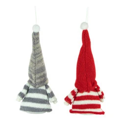 Set Of 2 Red And Gray Striped Gnome Plush Christmas Ornaments 6.25" 17 Set Of 2 Red And Gray Striped Gnome Plush Christmas Ornaments 6.25" -Christmas Decoration Store northlight wu94297 4 22820.1681148041