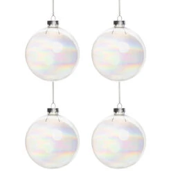 4ct Clear Iridescent Glass Christmas Ball Ornaments 4" (100mm) 5 4ct Clear Iridescent Glass Christmas Ball Ornaments 4" (100mm) -Christmas Decoration Store northlight wy00687 4 31612.1667489699