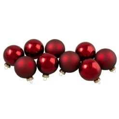 9ct Cherry Red Glass 2-Finish Christmas Ball Ornaments 2.5" (65mm) 7 9ct Cherry Red Glass 2-Finish Christmas Ball Ornaments 2.5" (65mm) -Christmas Decoration Store northlight wy00739 3 34246.1667578266