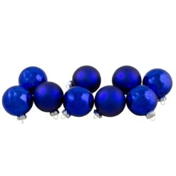 9ct Shiny And Matte Royal Blue Glass Ball Christmas Ornaments 2.5" (65mm) -Christmas Decoration Store northlight wy00741 3 30313.1667489989