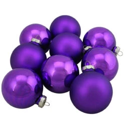 9ct Purple 2-Finish Glass Ball Christmas Ornaments 2.5" (63mm) 7 9ct Purple 2-Finish Glass Ball Christmas Ornaments 2.5" (63mm) -Christmas Decoration Store northlight wy00742 3 40005.1667580495