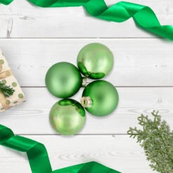 6ct Shiny And Matte Green Glass Ball Christmas Ornaments 3.25" (82mm) -Christmas Decoration Store northlight wy00755 styled 71066.1677102520