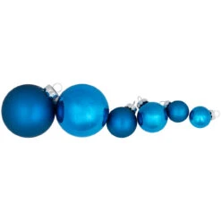 40ct Shiny And Matte Royal Blue And Silver Glass Ball Christmas Ornaments 2.5" (63mm) -Christmas Decoration Store northlight wy04141 2 66165.1667488331