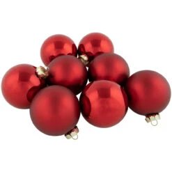 96ct Shiny And Matte Red Glass Ball Christmas Ornaments 3.25 (80mm) -Christmas Decoration Store northlight wy15212 3 26295.1677045717