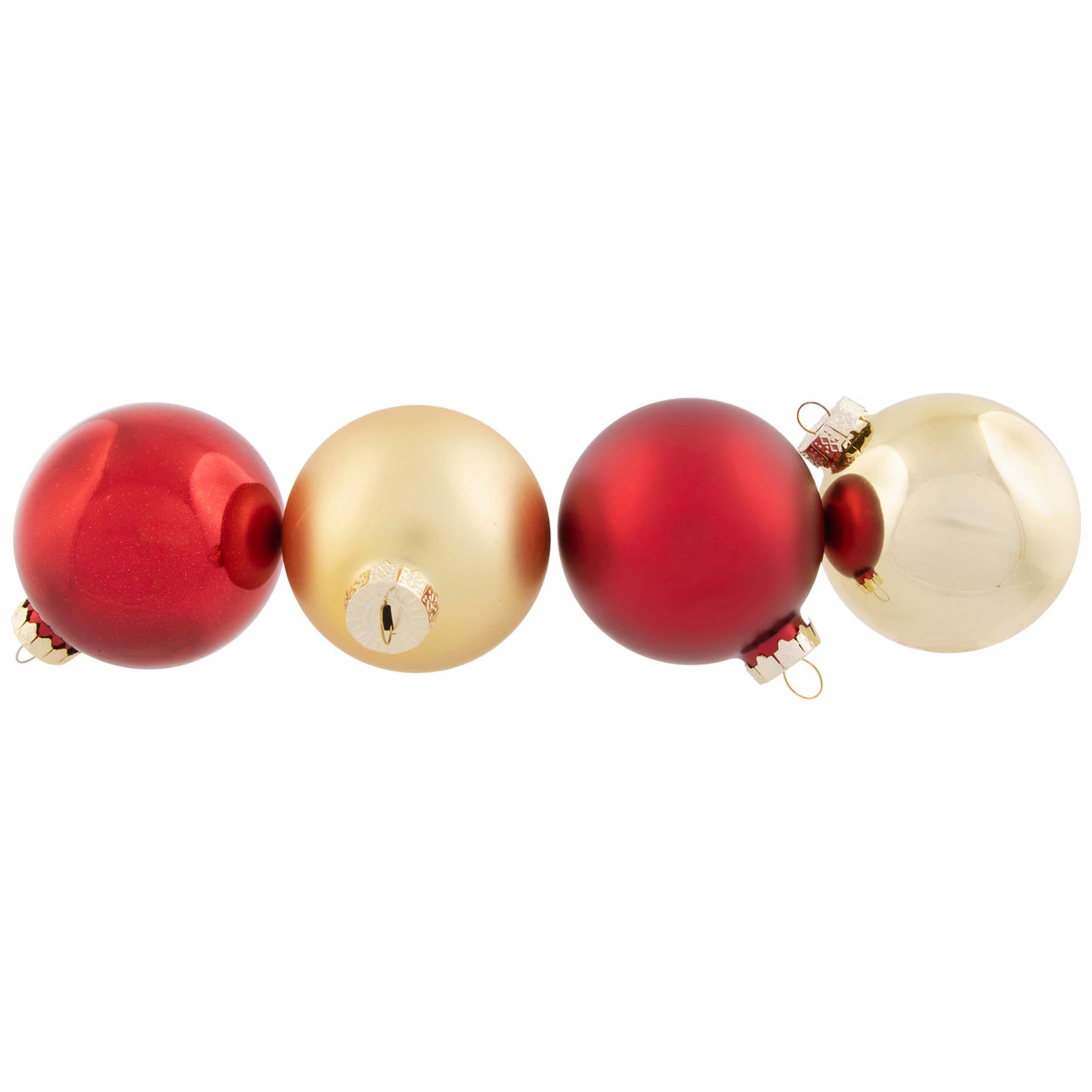 72ct Red And Gold Matte Glass Christmas Ball Ornaments 4" (100mm) 5 72ct Red And Gold Matte Glass Christmas Ball Ornaments 4" (100mm) - Image 3