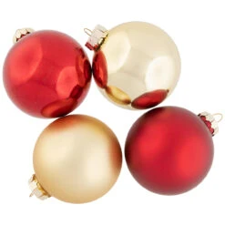 72ct Red And Gold Matte Glass Christmas Ball Ornaments 4" (100mm) 11 72ct Red And Gold Matte Glass Christmas Ball Ornaments 4" (100mm) -Christmas Decoration Store northlight wy15214 5 31547.1677088463
