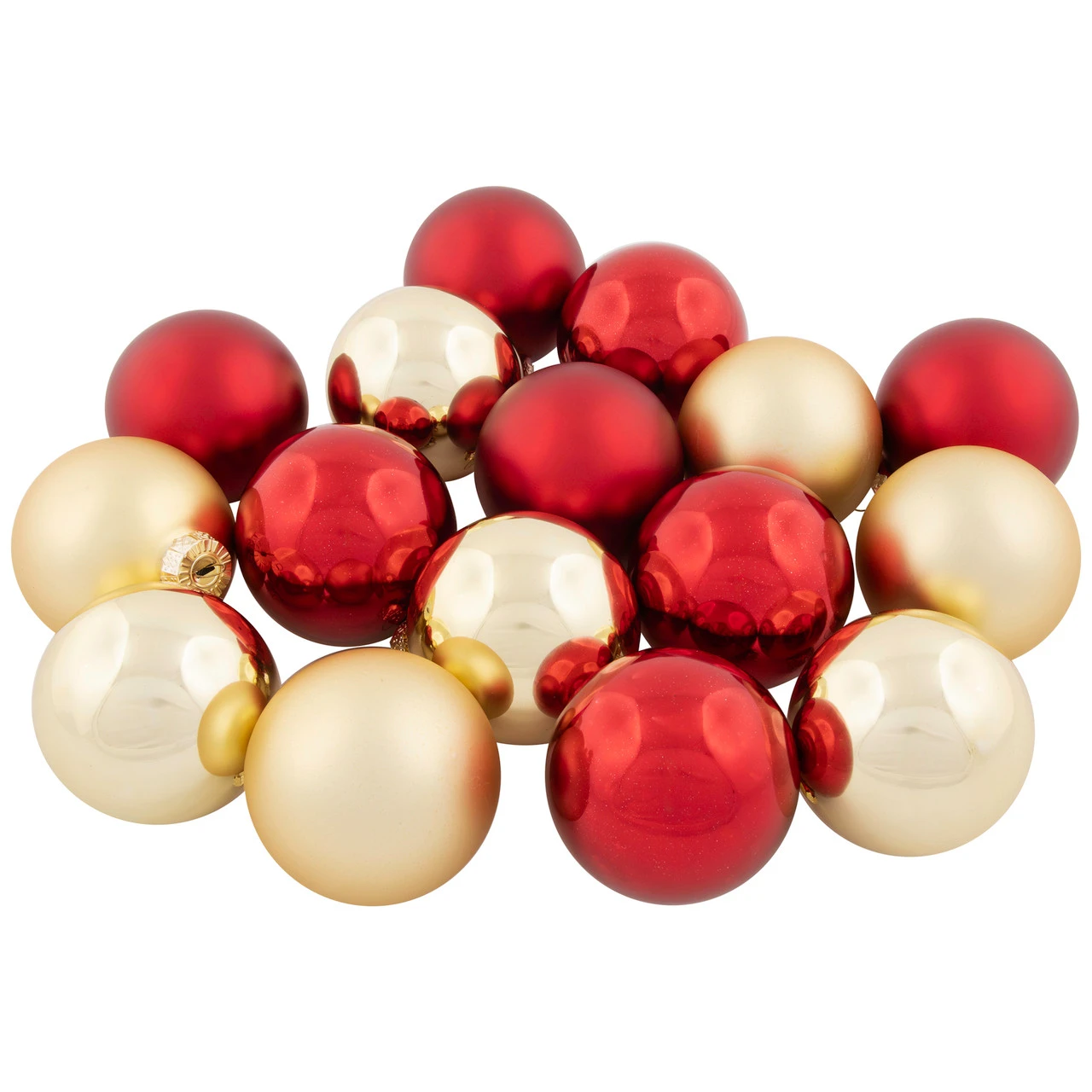 72ct Red And Gold Matte Glass Christmas Ball Ornaments 4" (100mm) 4 72ct Red And Gold Matte Glass Christmas Ball Ornaments 4" (100mm) - Image 2