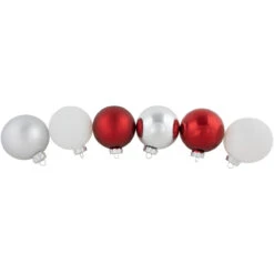 72ct Red, Silver And White Shiny And Matte Glass Ball Christmas Ornaments 3.25-4" 9 72ct Red, Silver And White Shiny And Matte Glass Ball Christmas Ornaments 3.25-4" -Christmas Decoration Store northlight wy15215 2 30281.1677088460
