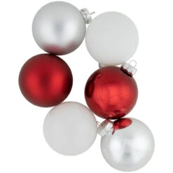 72ct Red, Silver And White Shiny And Matte Glass Ball Christmas Ornaments 3.25-4" 11 72ct Red, Silver And White Shiny And Matte Glass Ball Christmas Ornaments 3.25-4" -Christmas Decoration Store northlight wy15215 4 29444.1677088461