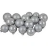 72ct Silver Shiny And Matte Christmas Glass Ball Ornaments 4" (100mm) -Christmas Decoration Store northlight wy15216 92846.1667576168