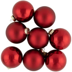72ct Red 2-Finish Glass Christmas Ball Ornaments 4" (100mm) 9 72ct Red 2-Finish Glass Christmas Ball Ornaments 4" (100mm) -Christmas Decoration Store northlight wy15217 5 68196.1677088227