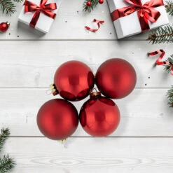 72ct Red 2-Finish Glass Christmas Ball Ornaments 4" (100mm) 8 72ct Red 2-Finish Glass Christmas Ball Ornaments 4" (100mm) -Christmas Decoration Store northlight wy15217 styled 16910.1677088227