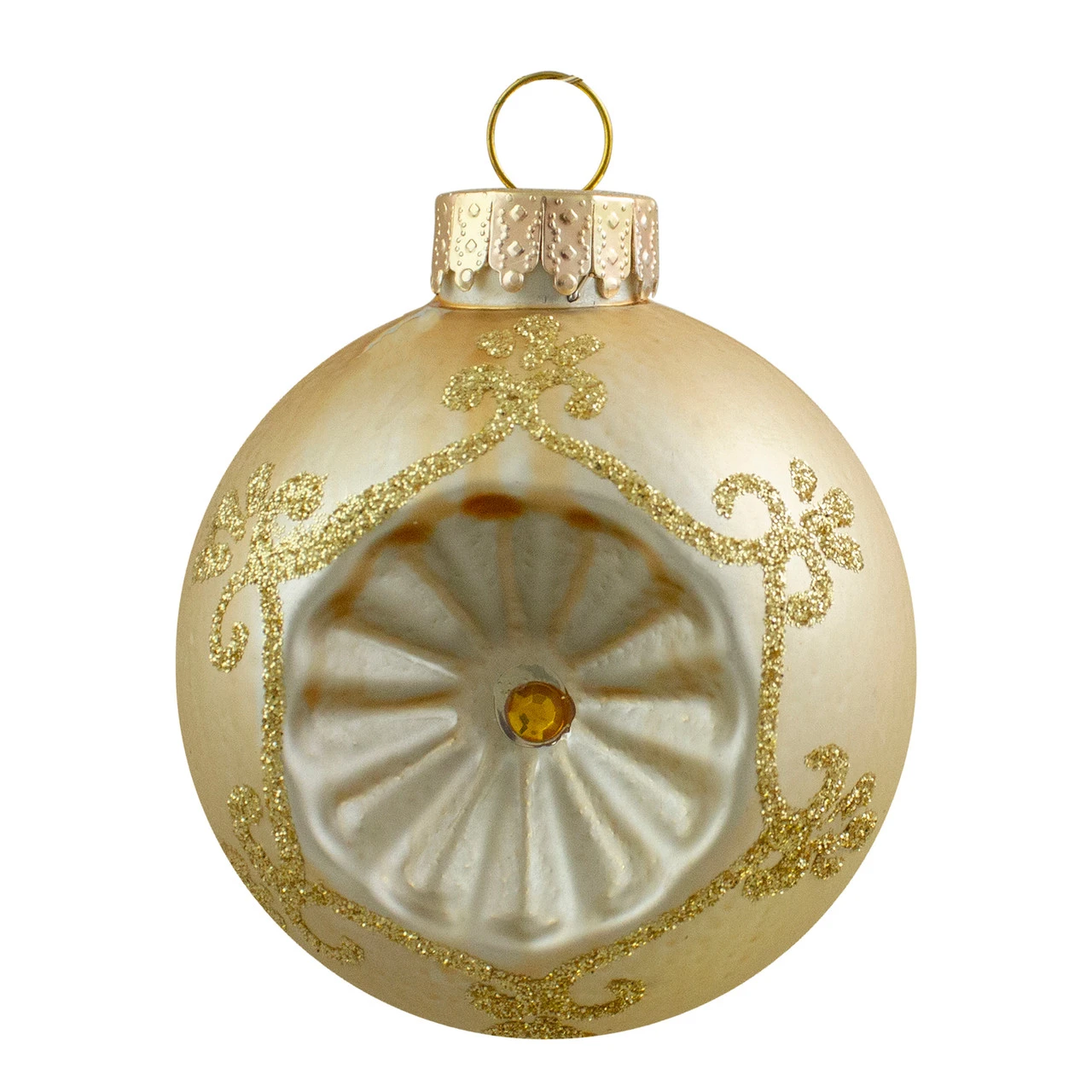 6ct Gold 2-Finish Retro Reflector Glass Christmas Ball Ornaments 2.75" (70mm) 4 6ct Gold 2-Finish Retro Reflector Glass Christmas Ball Ornaments 2.75" (70mm) - Image 2