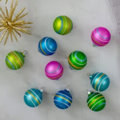 10ct Green And Blue Matte Glass Christmas Ball Ornaments 1.75" (45mm) -Christmas Decoration Store northlight wy27597 7 75911.1667572620