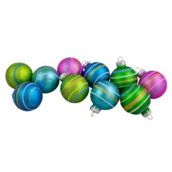 10ct Green And Blue Matte Glass Christmas Ball Ornaments 1.75" (45mm)