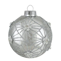 4ct Silver With Floral Gem Christmas Ball Ornaments 3.25-Inch (80mm) 6 4ct Silver With Floral Gem Christmas Ball Ornaments 3.25-Inch (80mm) -Christmas Decoration Store northlight wy88842 fix 1 67013.1667576862