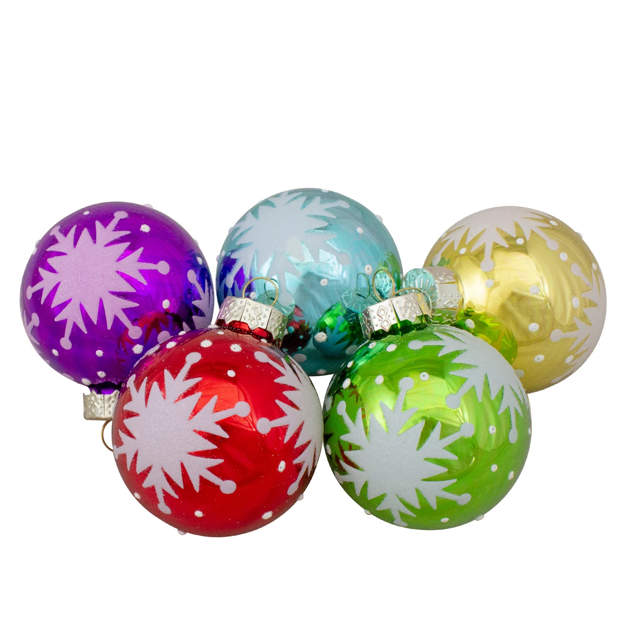 Set Of 9 Assorted Glass Ball Hanging Christmas Ball Ornaments 2.25-Inch (57mm) 4 Set Of 9 Assorted Glass Ball Hanging Christmas Ball Ornaments 2.25-Inch (57mm) - Image 2