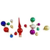 16-Piece Set Of Assorted Multi-Color Glass Ball Christmas Ornaments With Tree Topper 2 16-Piece Set Of Assorted Multi-Color Glass Ball Christmas Ornaments With Tree Topper -Christmas Decoration Store northlight wy88904 1 sample 90996.1667535652