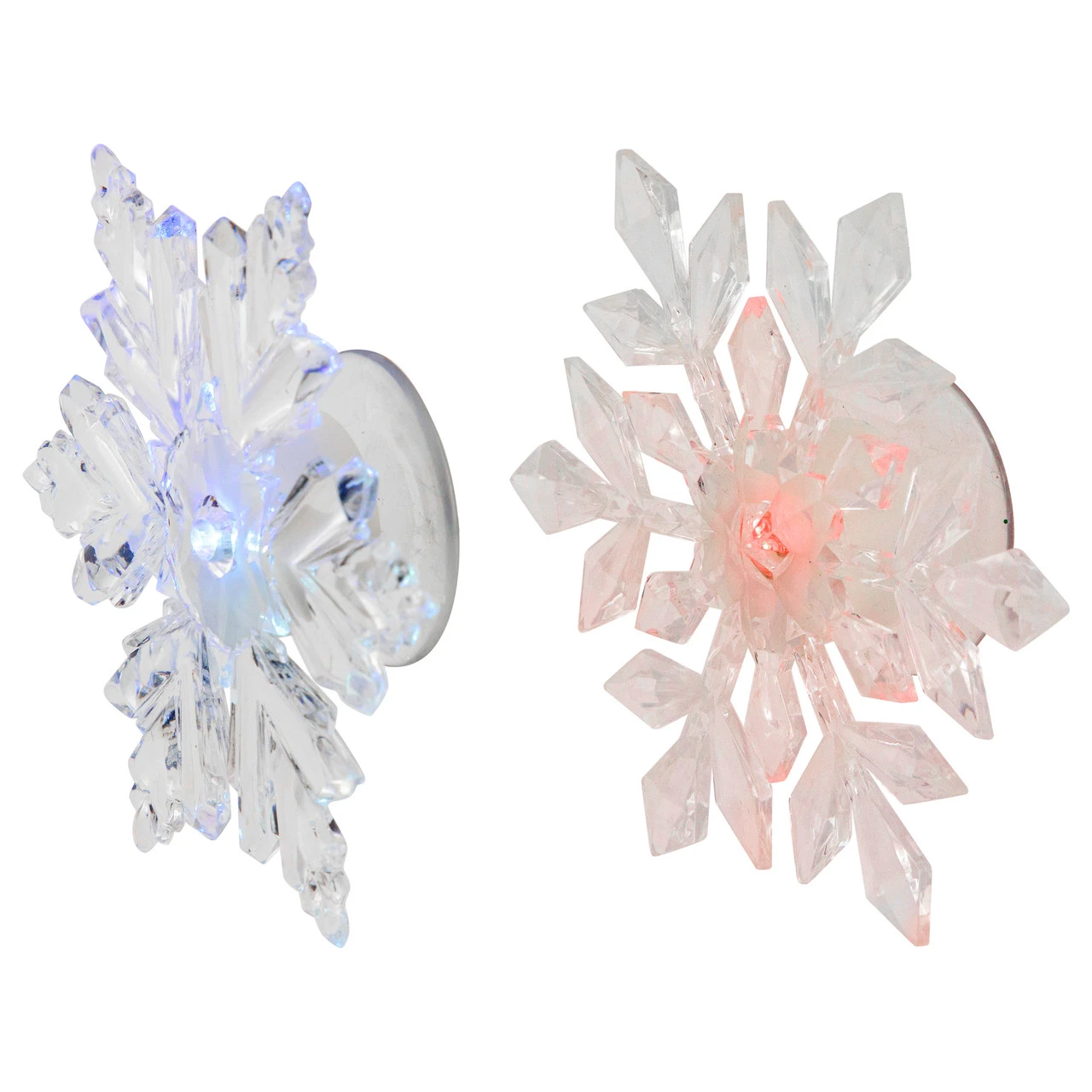 Set Of 2 LED Lighted Icy Crystal Snowflake Christmas Window Decorations 5.5" 6 Set Of 2 LED Lighted Icy Crystal Snowflake Christmas Window Decorations 5.5" - Image 4