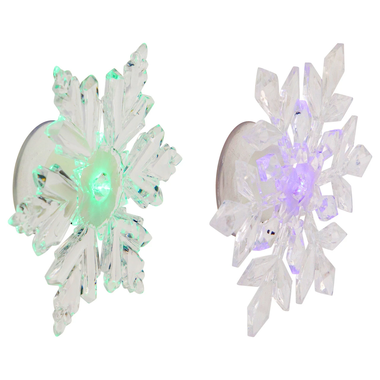 Set Of 2 LED Lighted Icy Crystal Snowflake Christmas Window Decorations 5.5" 5 Set Of 2 LED Lighted Icy Crystal Snowflake Christmas Window Decorations 5.5" - Image 3