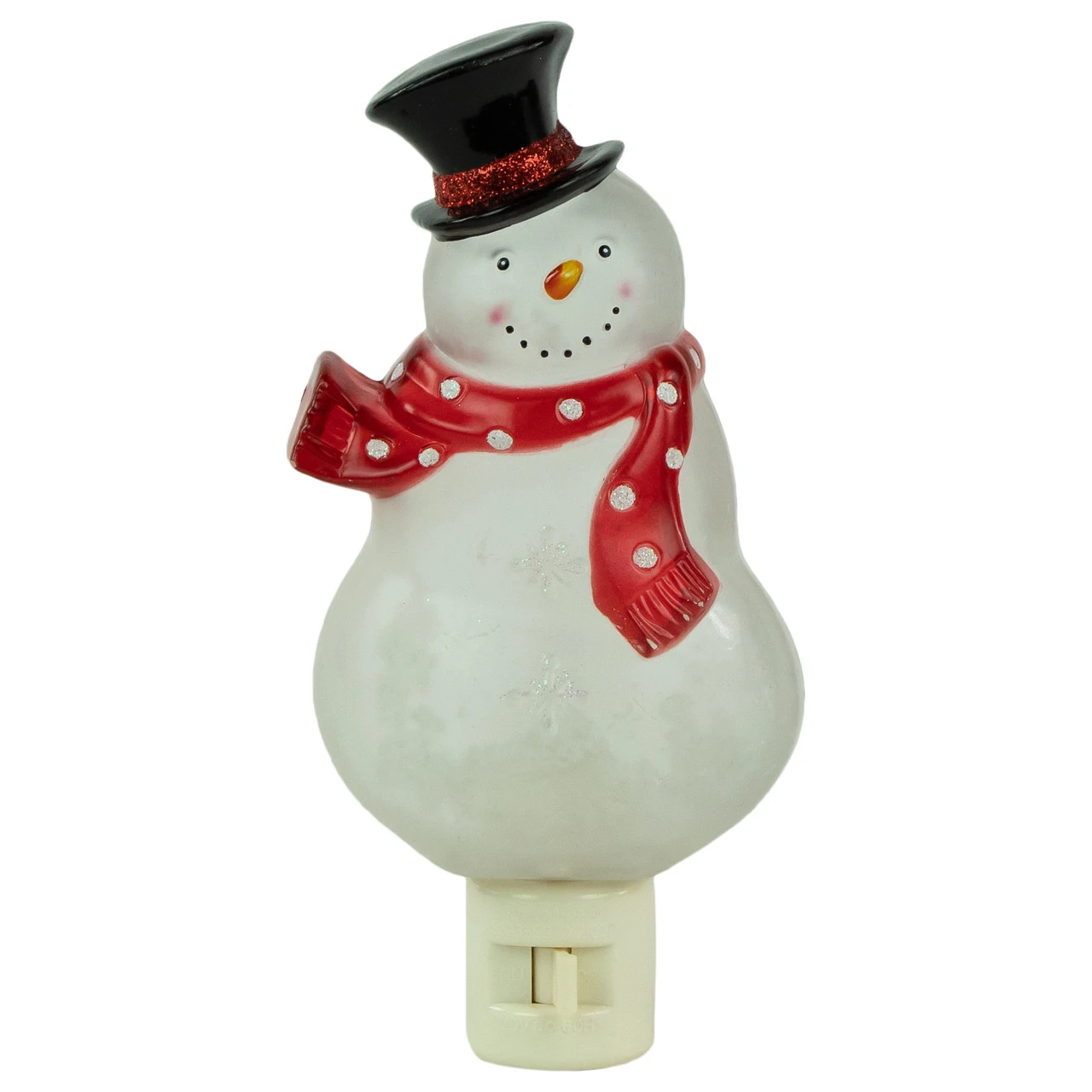 6.75" Snowman Wearing Red Scarf Christmas Night Light 5 6.75" Snowman Wearing Red Scarf Christmas Night Light - Image 3
