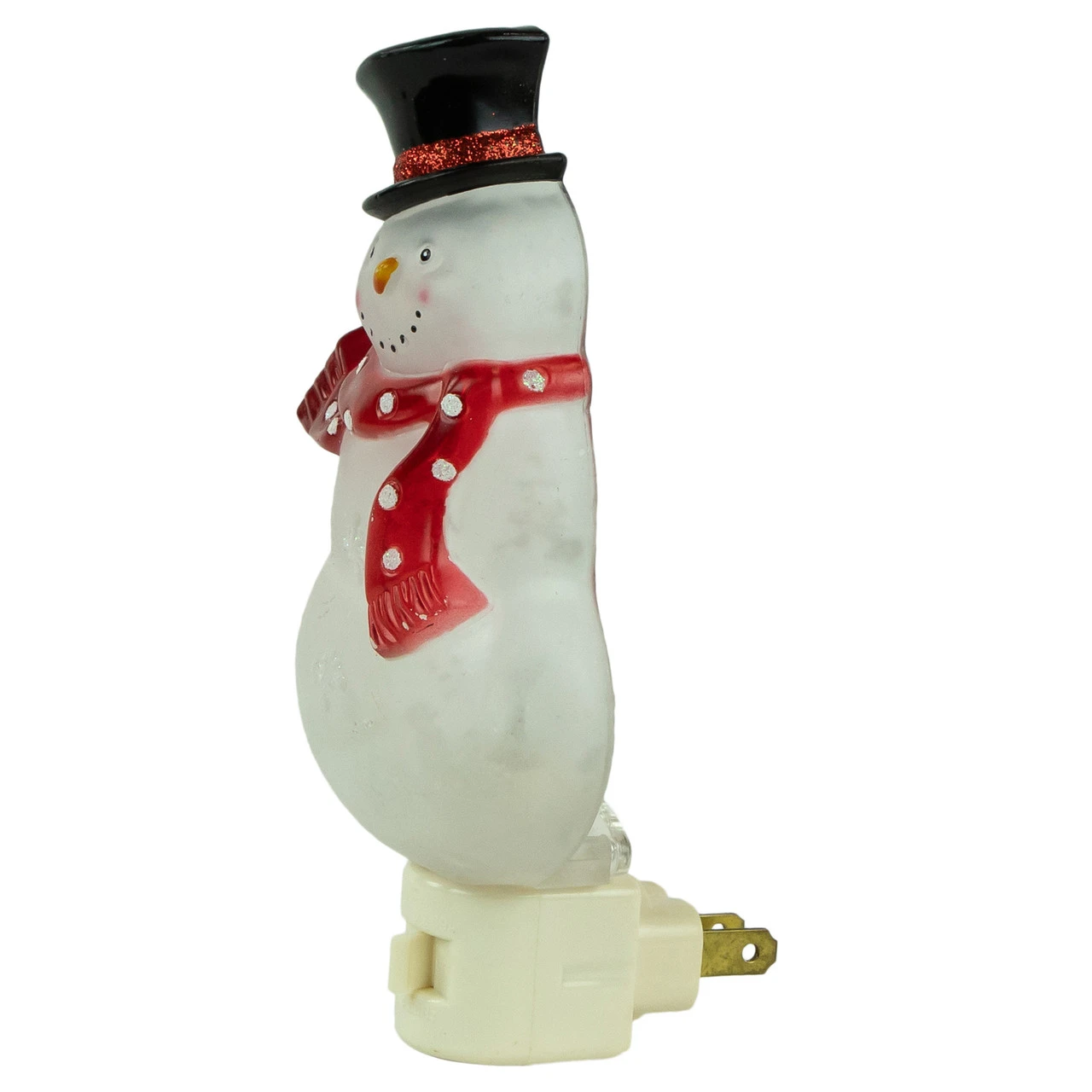 6.75" Snowman Wearing Red Scarf Christmas Night Light 7 6.75" Snowman Wearing Red Scarf Christmas Night Light - Image 5