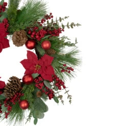 Artificial Red Berry And Poinsettia Christmas Wreath, 28-Inch, Unlit 9 Artificial Red Berry And Poinsettia Christmas Wreath, 28-Inch, Unlit -Christmas Decoration Store northlight yk93241 2 85529.1667530214