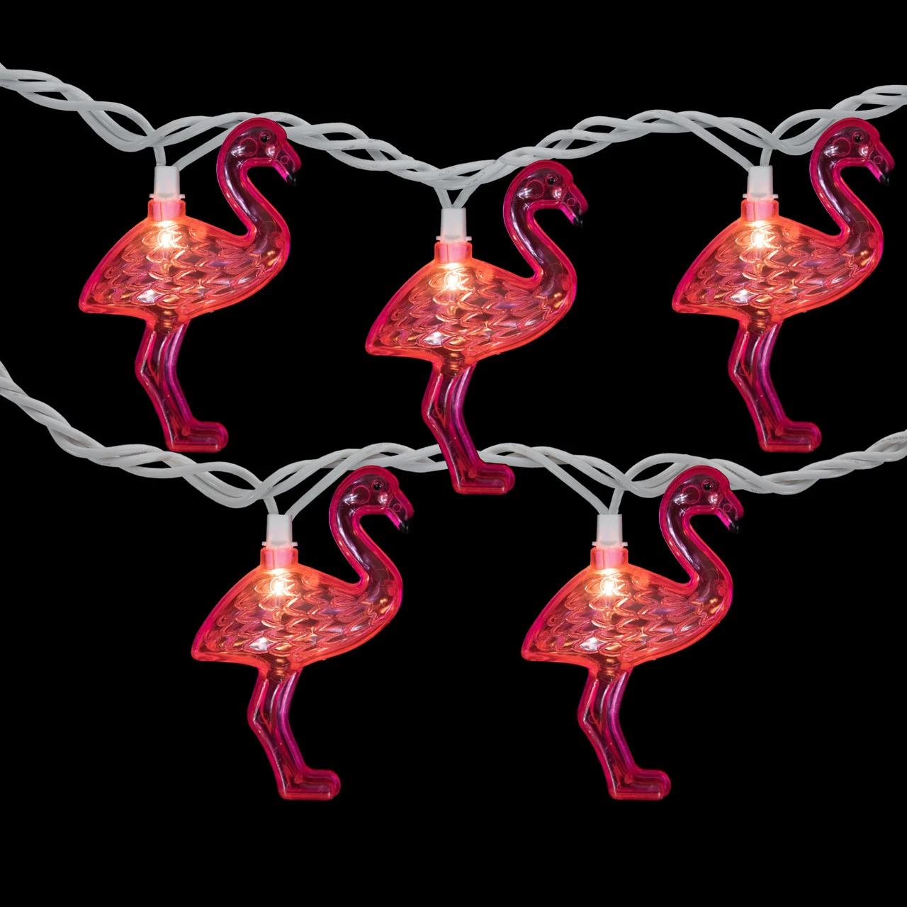 10ct Pink Flamingo Summer Patio String Light Set, 7.25ft White Wire 5 10ct Pink Flamingo Summer Patio String Light Set, 7.25ft White Wire - Image 3