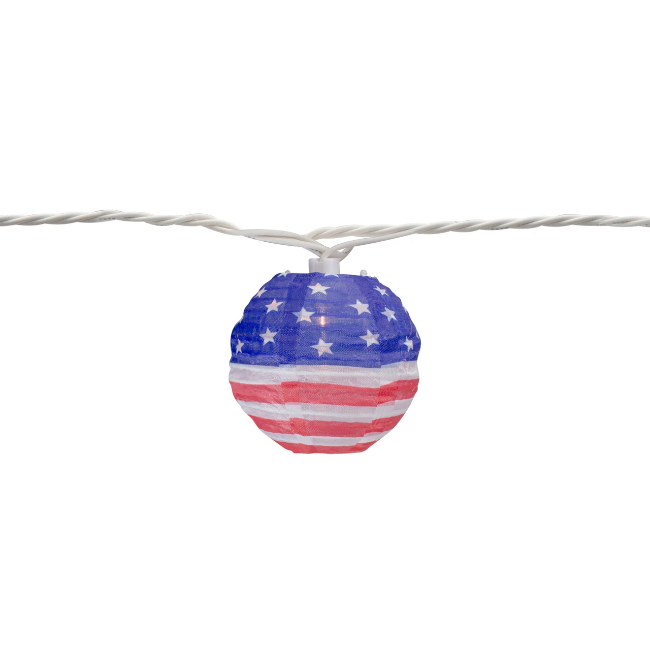 10-Count American Flag 4th Of July Paper Lantern Lights, 8.5ft White Wire 6 10-Count American Flag 4th Of July Paper Lantern Lights, 8.5ft White Wire - Image 4