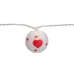 10-Count White And Red Heart Paper Lantern Valentine's Day Lights, 8.5ft White Wire 9 10-Count White And Red Heart Paper Lantern Valentine's Day Lights, 8.5ft White Wire -Christmas Decoration Store northlight ys18860 2 26725.1667531712