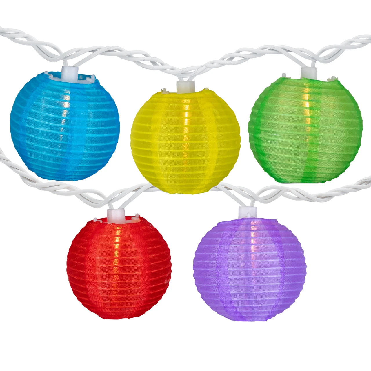 10-Count Multi-Color Round Lantern Patio String Light Set, 7.25ft. White Wire 4 10-Count Multi-Color Round Lantern Patio String Light Set, 7.25ft. White Wire - Image 2