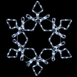24" White Commercial Size LED Rope Light Snowflake Christmas Decoration