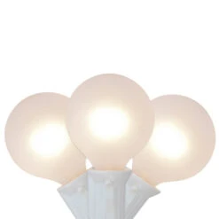 10-Count Frosted White G50 Globe Patio Light Set, 9ft White Wire