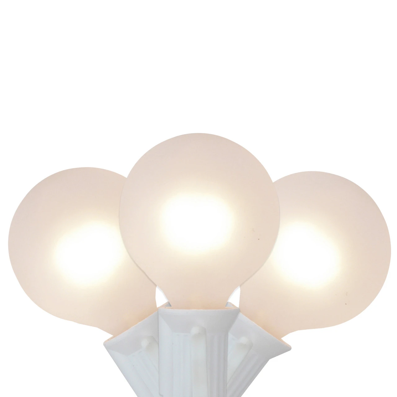 10-Count Frosted White G50 Globe Patio Light Set, 9ft White Wire 3 10-Count Frosted White G50 Globe Patio Light Set, 9ft White Wire