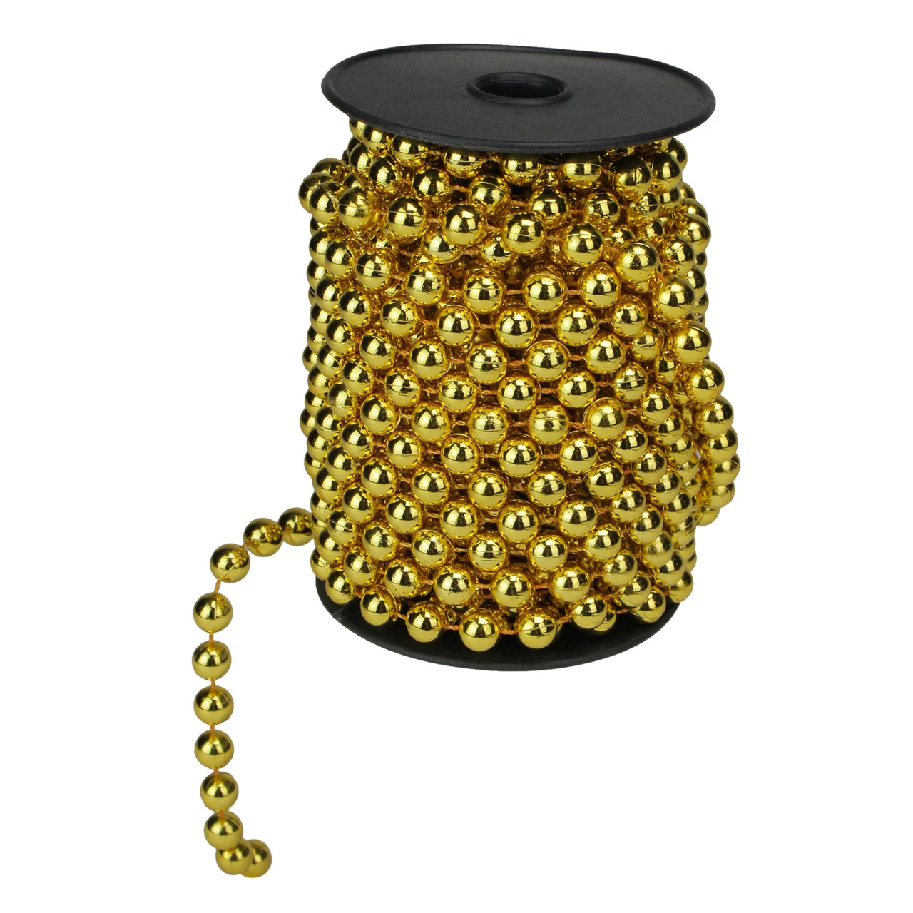 33ft X 10mm Shiny Gold Round Beaded Christmas Garland 4 33ft X 10mm Shiny Gold Round Beaded Christmas Garland - Image 2