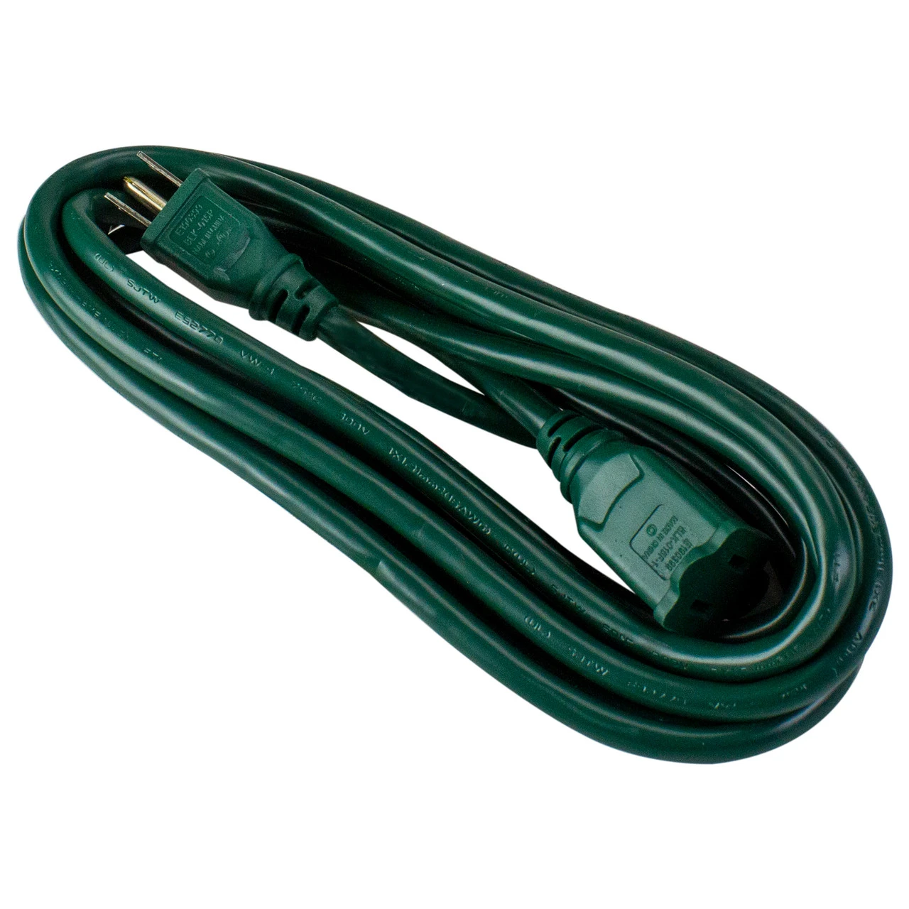 12ft Green 3-Prong Outdoor Commercial Extension Power Cord With Outlet Block 3 12ft Green 3-Prong Outdoor Commercial Extension Power Cord With Outlet Block