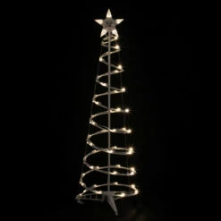 4ft LED Lighted Spiral Cone Tree Outdoor Christmas Decoration, Warm White Lights