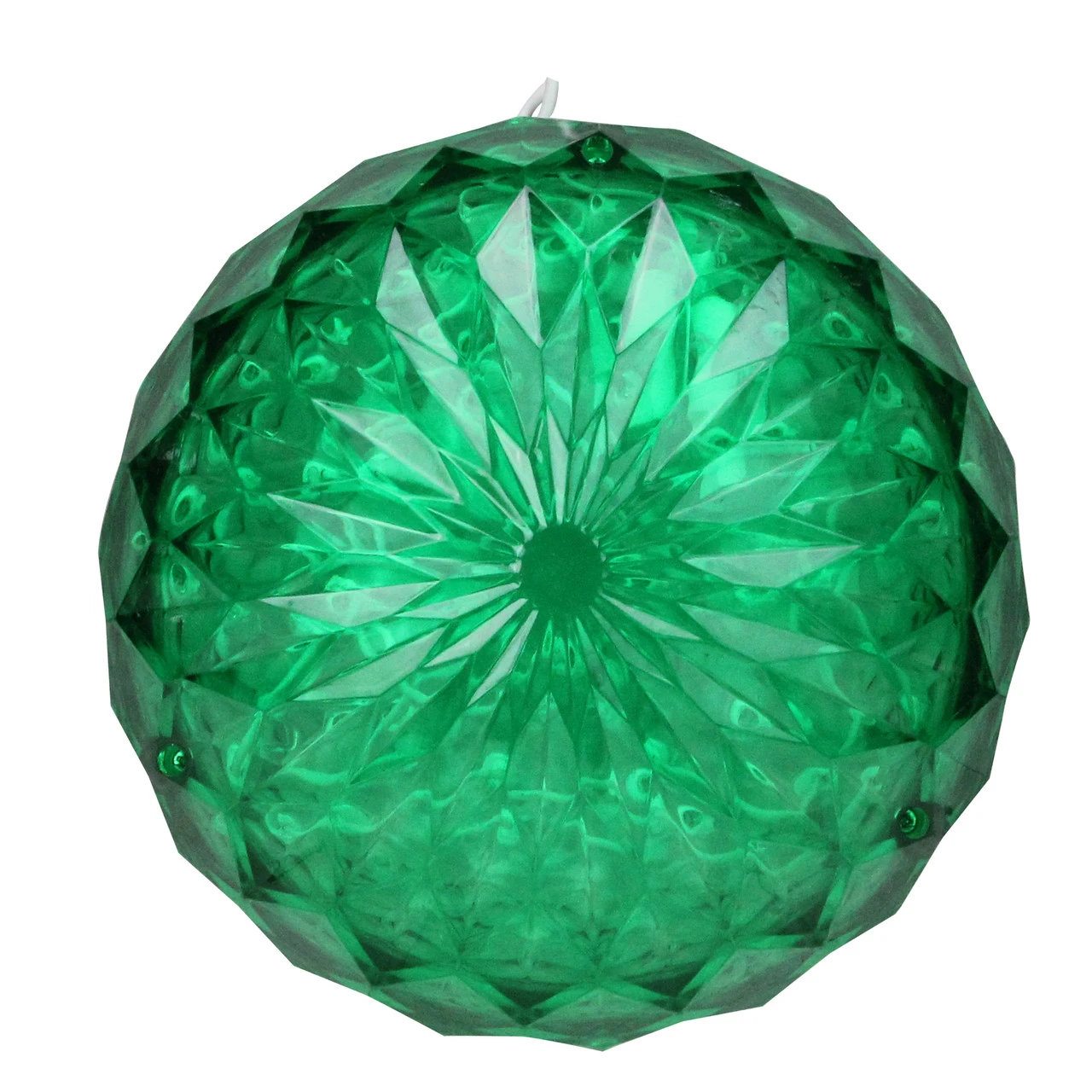 6" LED Lighted Green Crystal Sphere Outdoor Christmas Decoration 4 6" LED Lighted Green Crystal Sphere Outdoor Christmas Decoration - Image 2