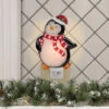 6" Black And Red Happy Penguin In Santa Hat Christmas Night Light