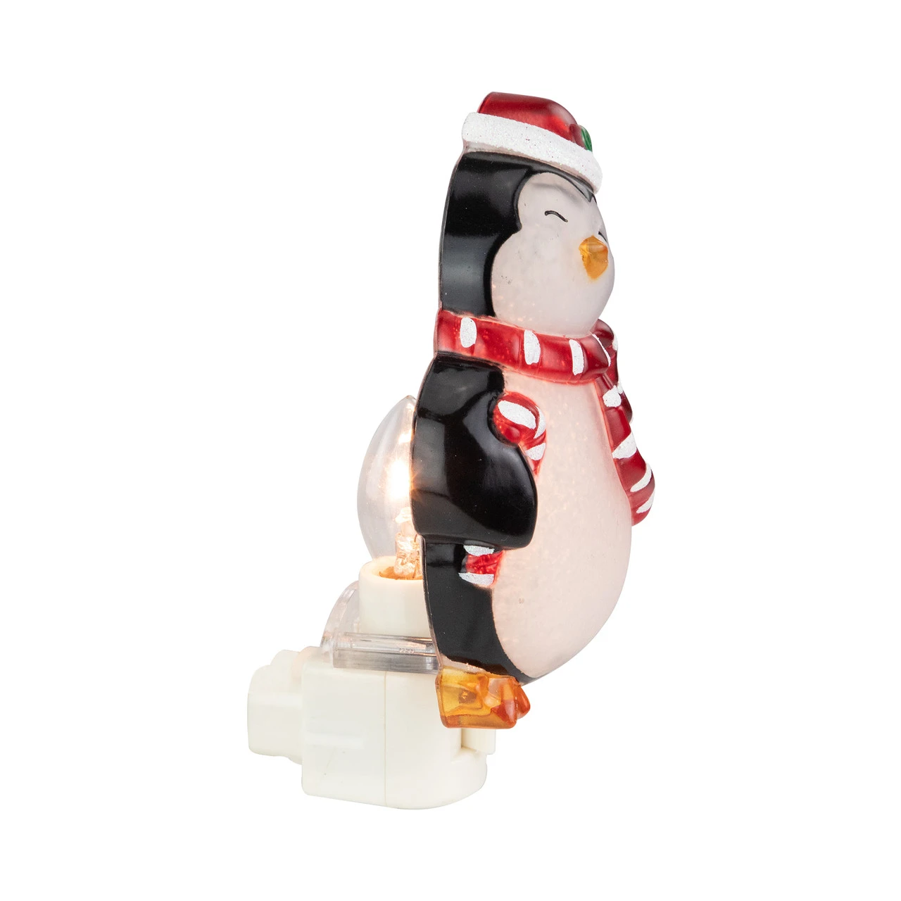 6" Black And Red Happy Penguin In Santa Hat Christmas Night Light 5 6" Black And Red Happy Penguin In Santa Hat Christmas Night Light - Image 3