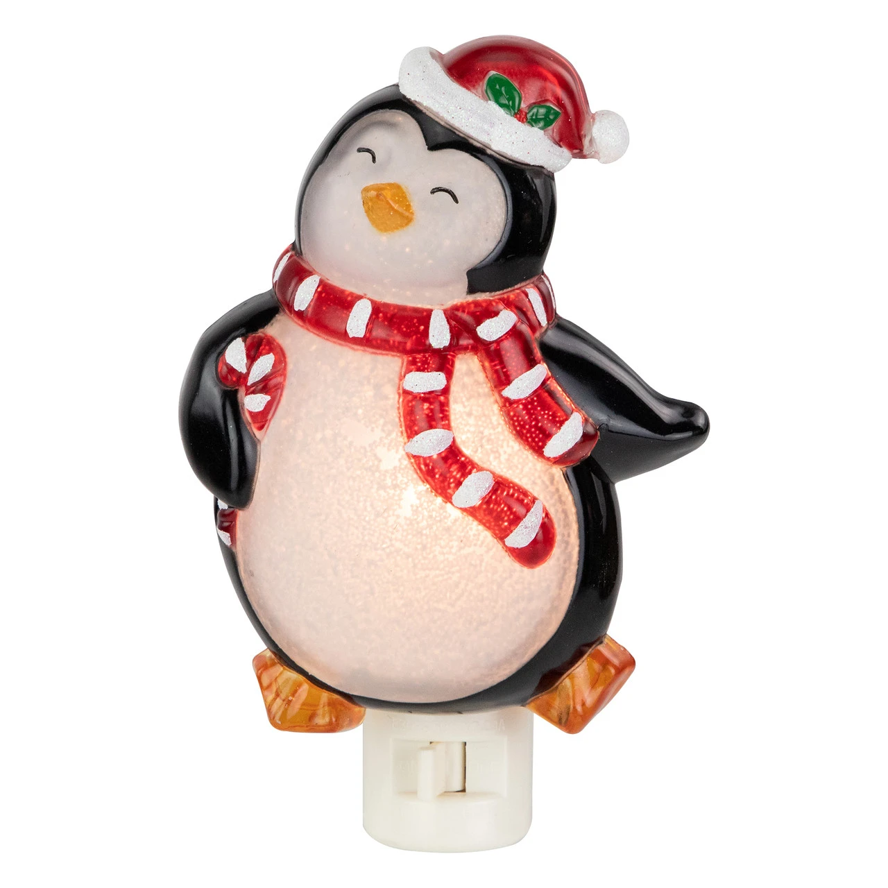 6" Black And Red Happy Penguin In Santa Hat Christmas Night Light 4 6" Black And Red Happy Penguin In Santa Hat Christmas Night Light - Image 2
