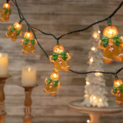 10ct Gingerbread Man Christmas Lights, Clear Lights, Green Wire 7 10ct Gingerbread Man Christmas Lights, Clear Lights, Green Wire -Christmas Decoration Store northlight ys93828 style 12904.1667534255