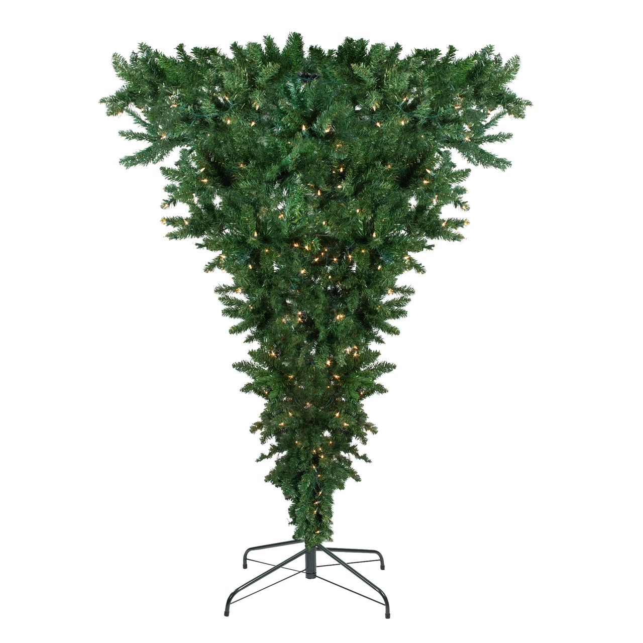 7.5' Pre-Lit Green Spruce Artificial Upside Down Christmas Tree - Clear Lights 3 7.5' Pre-Lit Green Spruce Artificial Upside Down Christmas Tree - Clear Lights