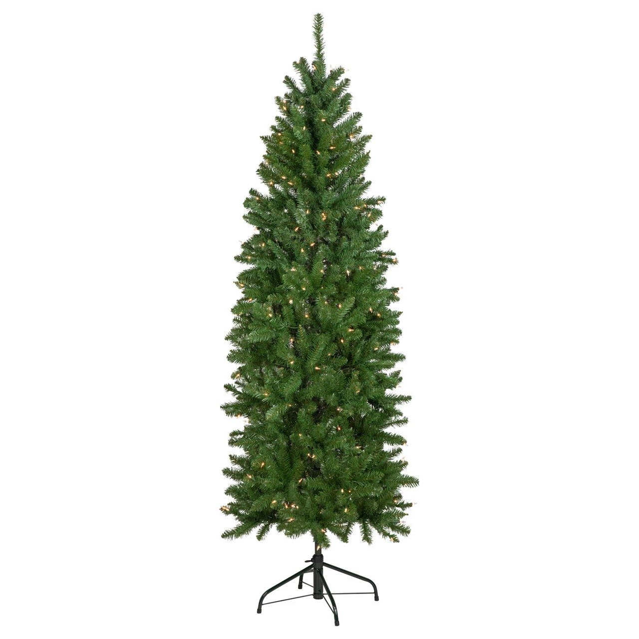 6.5' Pre-Lit White River Fir Pencil Artificial Christmas Tree, Clear Lights 3 6.5' Pre-Lit White River Fir Pencil Artificial Christmas Tree, Clear Lights