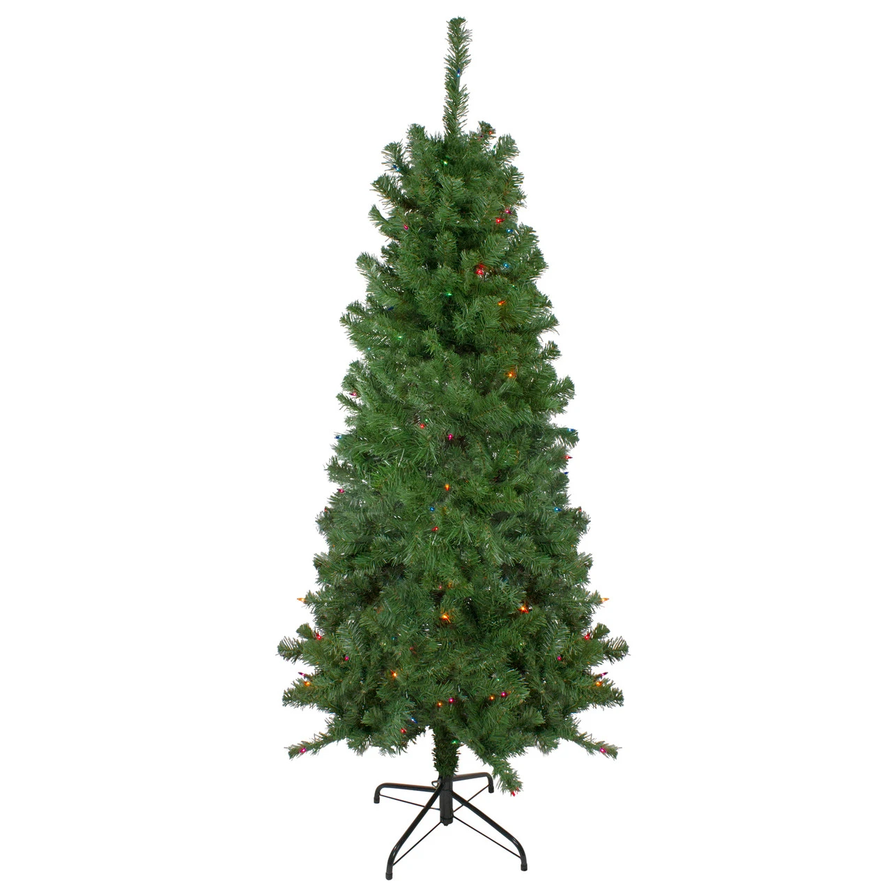 6' Pre-Lit Alberta Pine Slim Artificial Christmas Tree - Multi Lights 3 6' Pre-Lit Alberta Pine Slim Artificial Christmas Tree - Multi Lights
