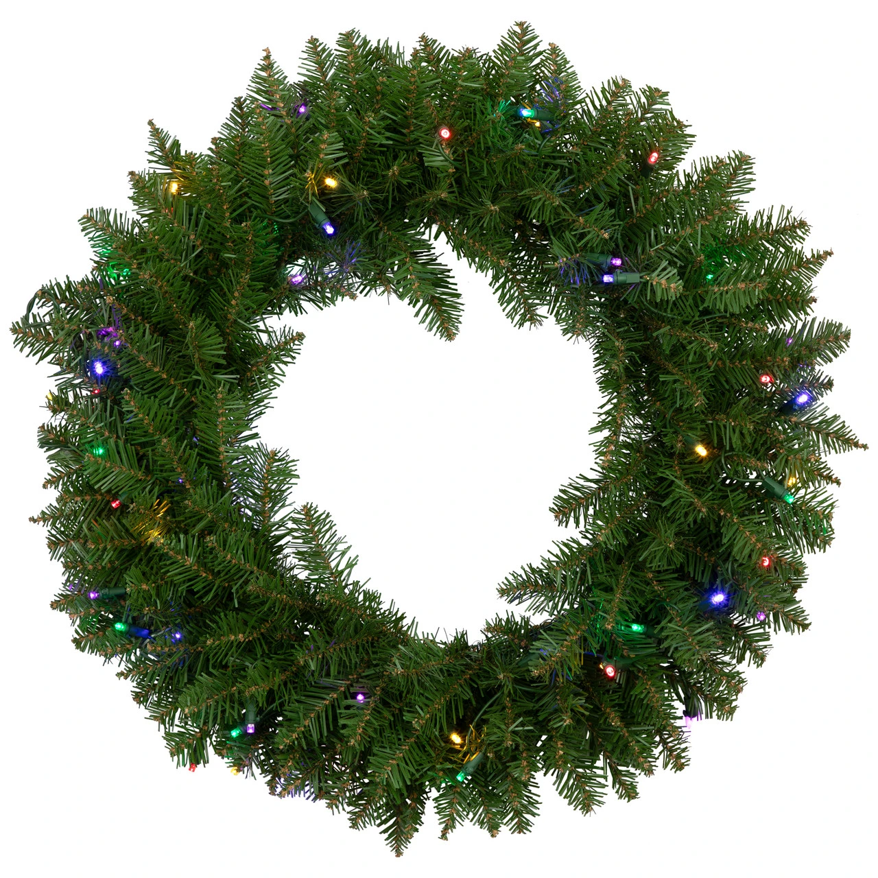 24" Pre-Lit Northern Pine Artificial Multi-Color LED Lights Christmas Wreath 4 24" Pre-Lit Northern Pine Artificial Multi-Color LED Lights Christmas Wreath - Image 2